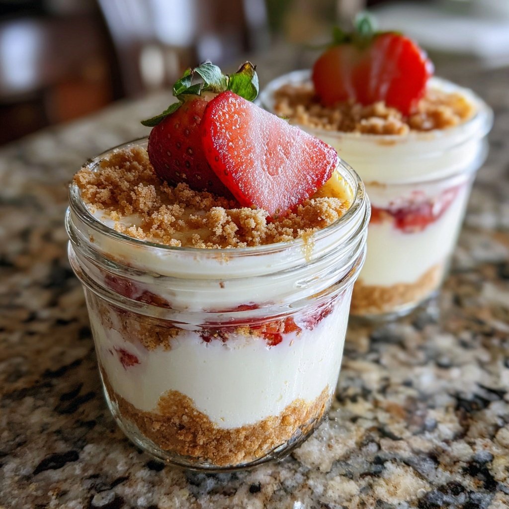 Strawberry Cheesecake Breakfast Jars