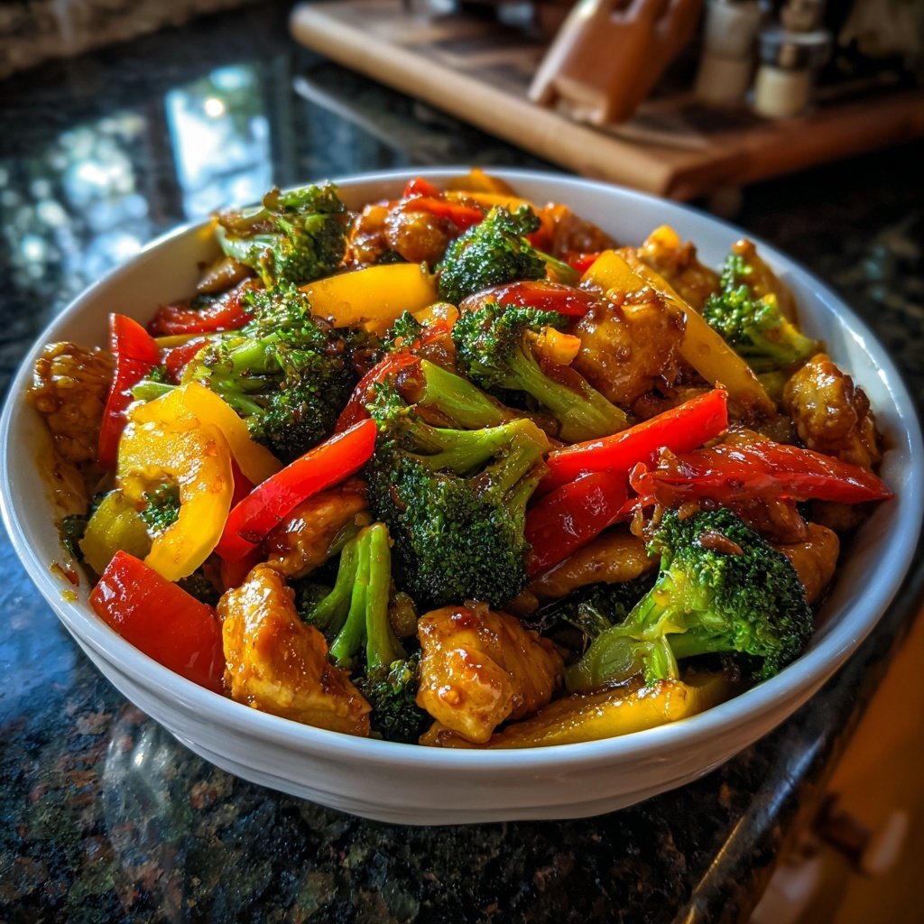 Healthy Chicken Vegetable Stir Fry Bowl
