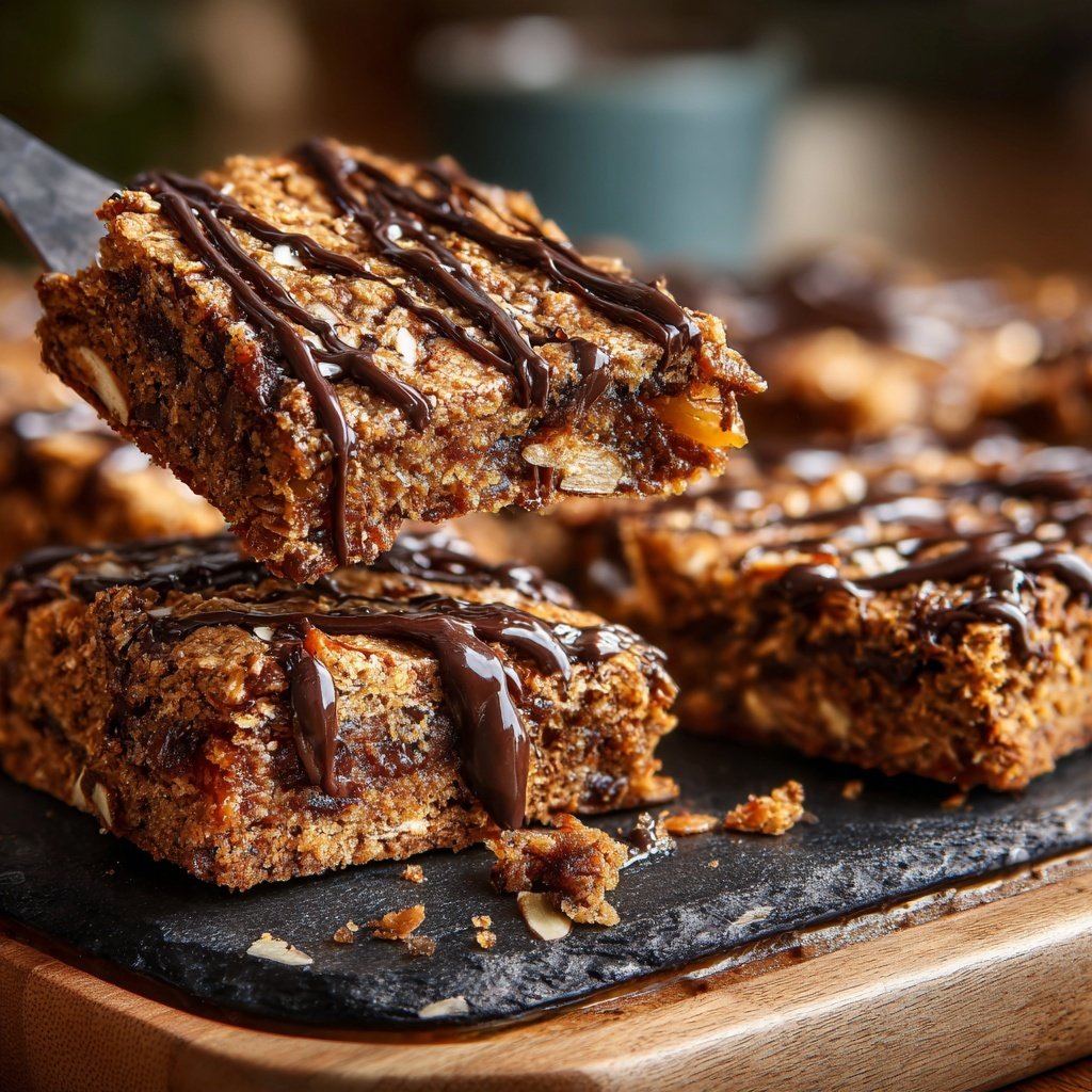 Chocolate Almond Date Snack Squares