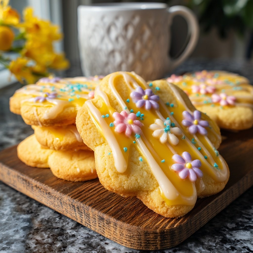 Spring Lemon Glazed Sugar Cookies