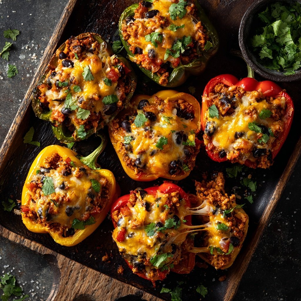 Ground Turkey Taco Stuffed Peppers