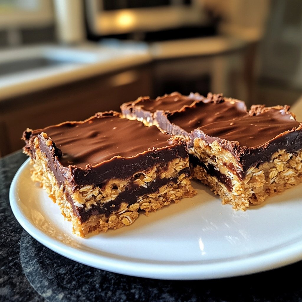 Chocolate Peanut Butter Oat Bars