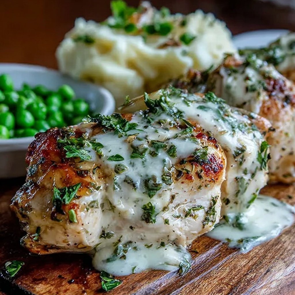 Food Recipes Creamy Herb Chicken