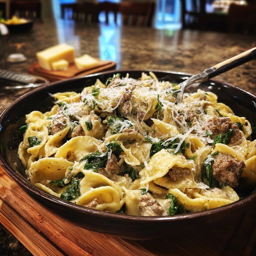 Creamy Beef And Spinach Pasta