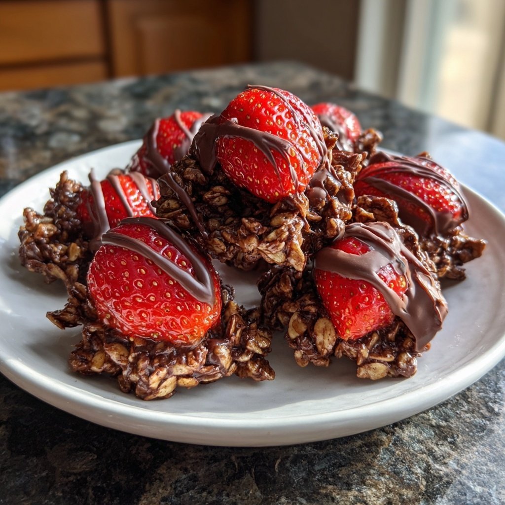Valentines Treats Strawberry Chocolate Oat Clusters