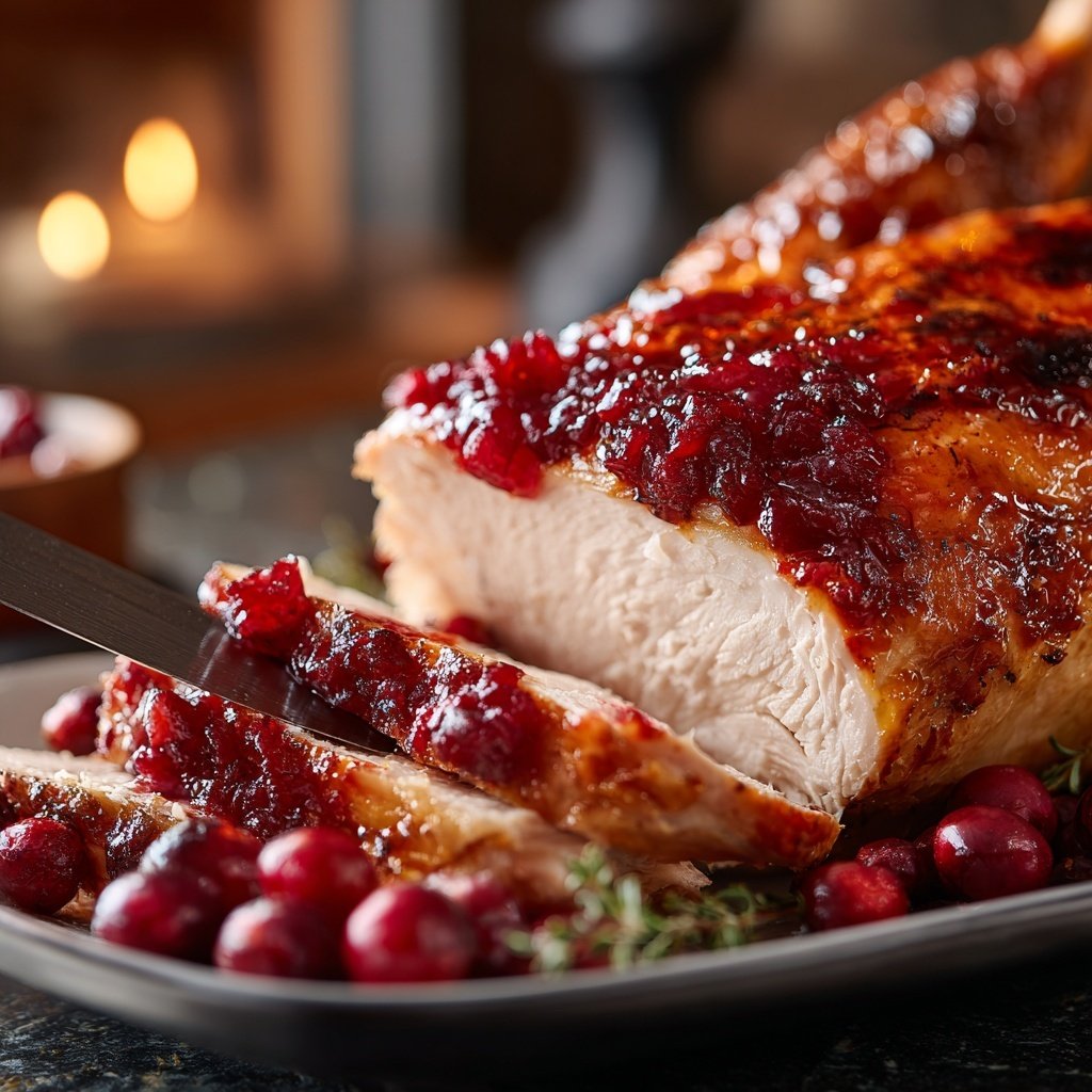Roasted Turkey with Cranberry Glaze
