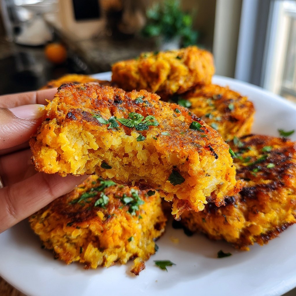 Baked Sweet Potato Chickpea Cakes
