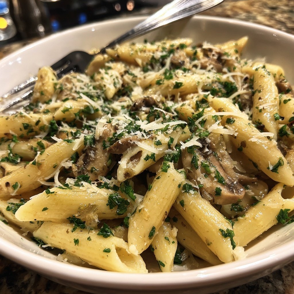Valentine Dinner Creamy Mushroom Pasta