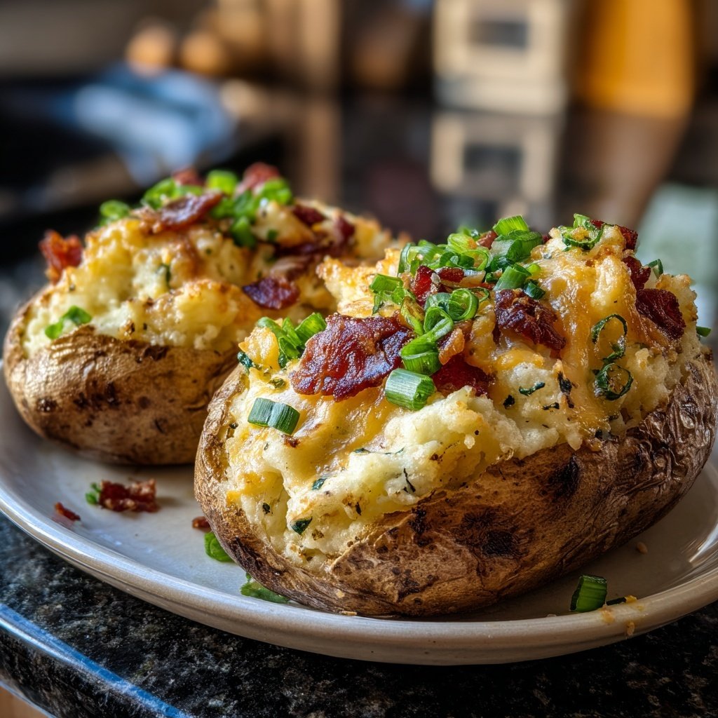 Super Bowl Food Baked Stuffed Potatoes