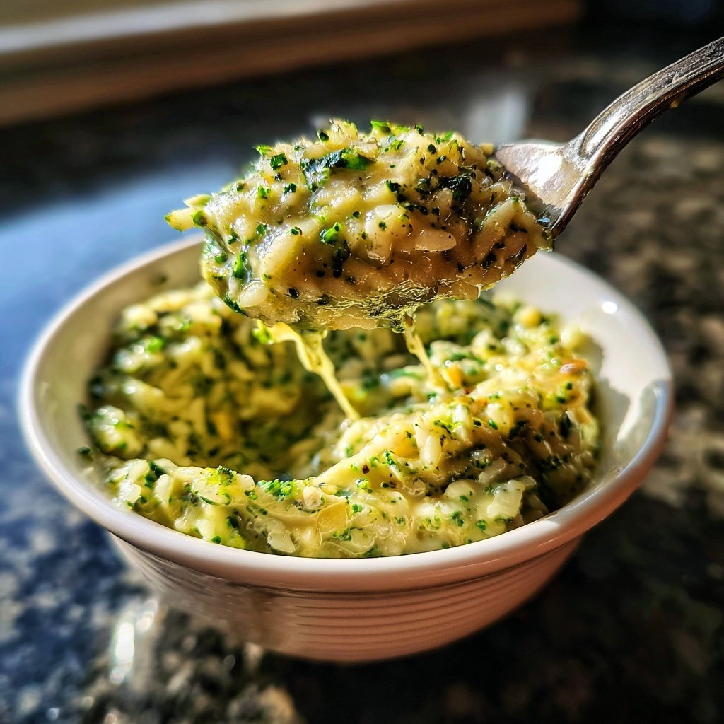 Creamy Broccoli Garlic Rice Bowl