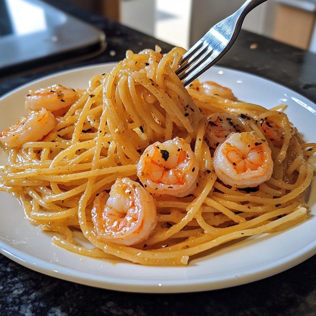 15-Minute Garlic Shrimp Pasta